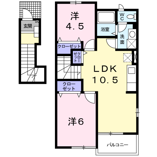 ガーデンヒルズⅡ番館(2LDK/2階)の間取り写真