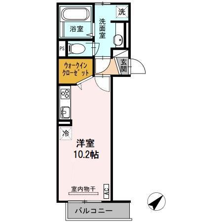 シャルマン彩Ⅱ(ワンルーム/2階)の間取り写真