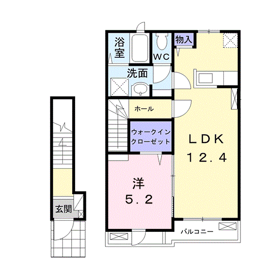 エクシード(1LDK/2階)の間取り写真