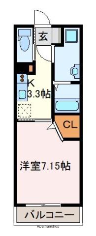 HAPIMOMO(1K/2階)の間取り写真