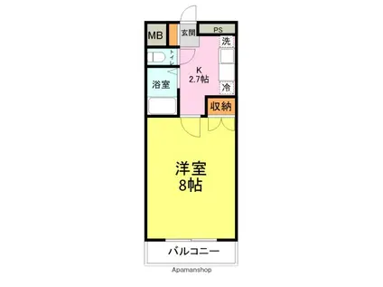 トワムールミカワ(1K/4階)の間取り写真