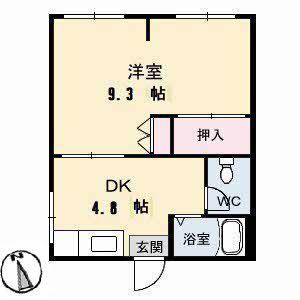 ル・ベラージュ(1DK/2階)の間取り写真