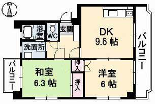 第二大翔ビル(2DK/3階)の間取り写真