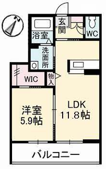 シャーメゾンアレーズ(1LDK/1階)の間取り写真