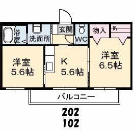 シャーメゾン楠乃 壱番館(2K/1階)の間取り写真