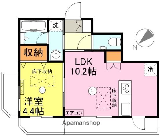 ルネスタワー新下関(1LDK/7階)の間取り写真