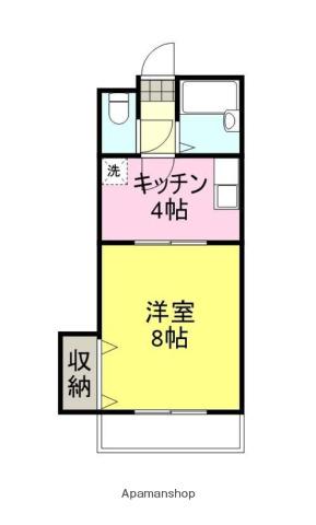 ウェルス武久N(1K/1階)の間取り写真