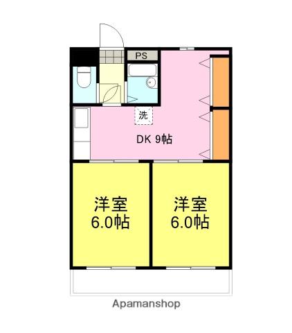 綾羅木FTビル(2DK/2階)の間取り写真