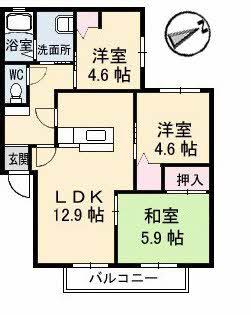 コート豊町(3LDK/2階)の間取り写真