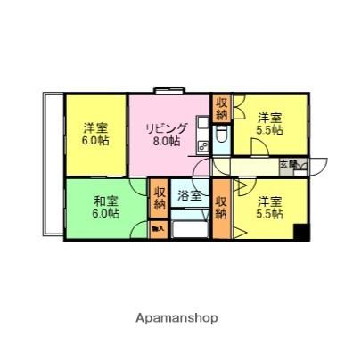 コーポラス ベア・フルートA(4LDK/3階)の間取り写真