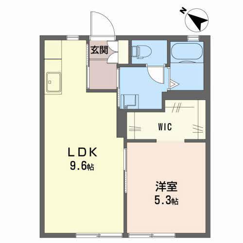 ハイツスプリング(1LDK/2階)の間取り写真