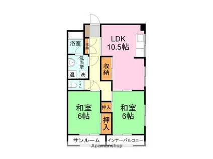 第一坂野ビル(2LDK/5階)の間取り写真