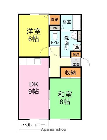 アーバンクロッカス2(2DK/1階)の間取り写真