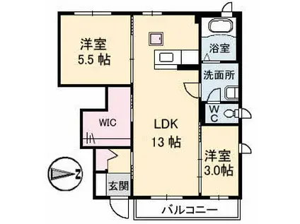 COM-2(2LDK/1階)の間取り写真