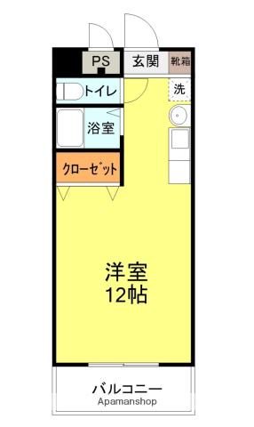 アクティブビル KARATO(ワンルーム/9階)の間取り写真