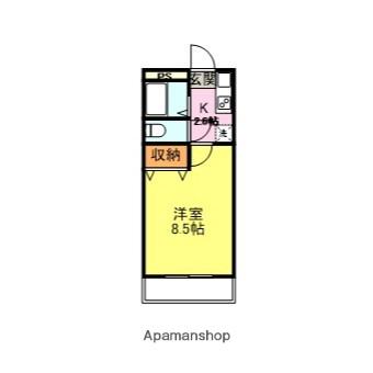 アパルトマン秋根(1K/4階)の間取り写真