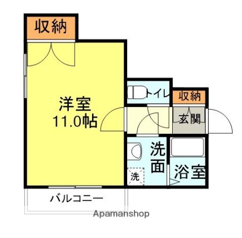 エトワール山の田(ワンルーム/3階)の間取り写真