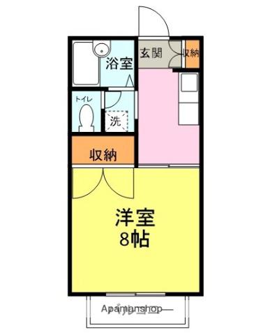 セジュール熊野(1K/2階)の間取り写真