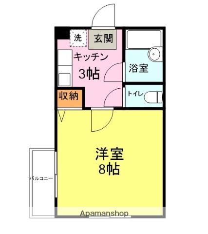 ドラゴンズビル(1K/1階)の間取り写真