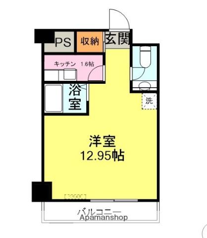 ハイクレスト山の田(1K/4階)の間取り写真