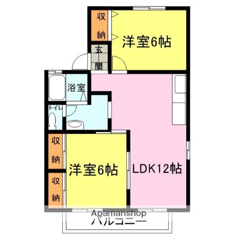 セジュールマロンC(2LDK/2階)の間取り写真