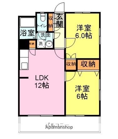 新ダイワビル(2LDK/2階)の間取り写真