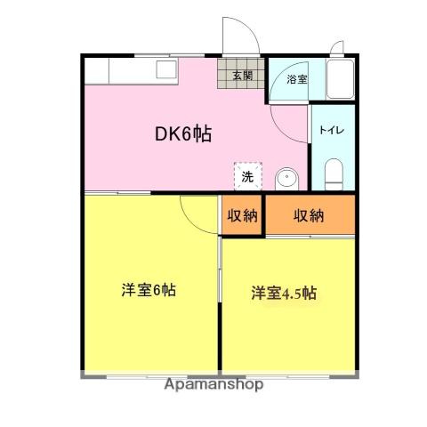 永田アパート(2DK/1階)の間取り写真