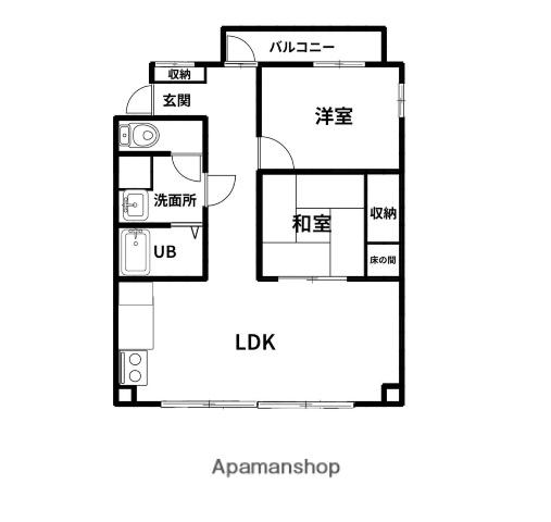 共立ビル(2LDK/2階)の間取り写真