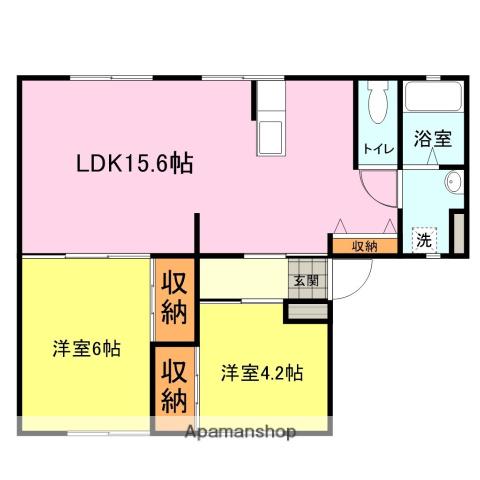 サンヒルズYAMANO(2LDK/2階)の間取り写真