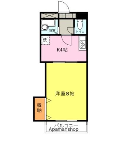 ウエルス江本(1K/1階)の間取り写真