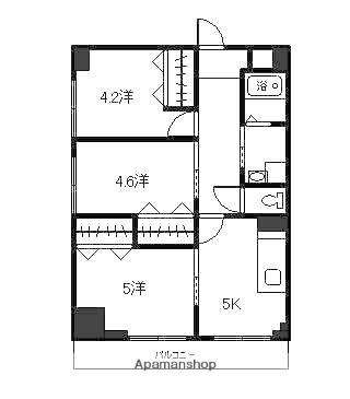 LIEN伊倉本町(3DK/2階)の間取り写真