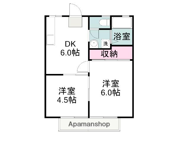 サンライフF(2DK/1階)の間取り写真
