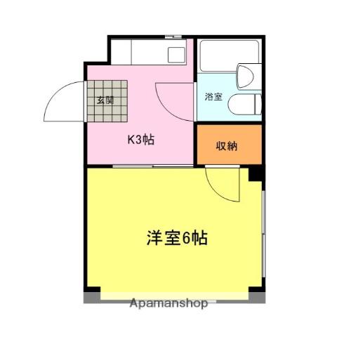 カーサ21(1K/2階)の間取り写真