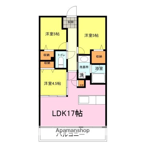 グランフォーレ長府侍町(3LDK/2階)の間取り写真