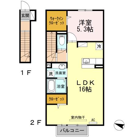 アルカディア / インペリアル アルカディア(1LDK/2階)の間取り写真