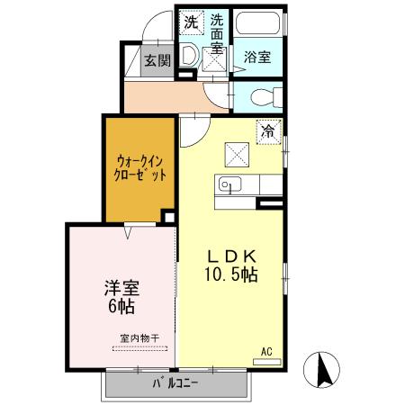 ウェルネス(1LDK/1階)の間取り写真