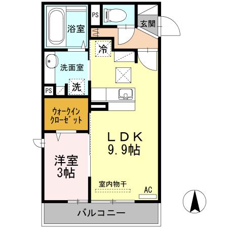 メゾン・ド・オッツ・ホウェール(1LDK/1階)の間取り写真