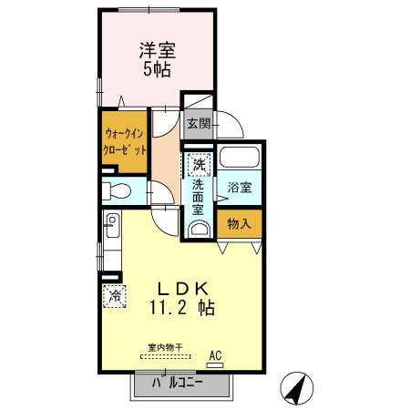 グランシャリオⅢ(1LDK/2階)の間取り写真