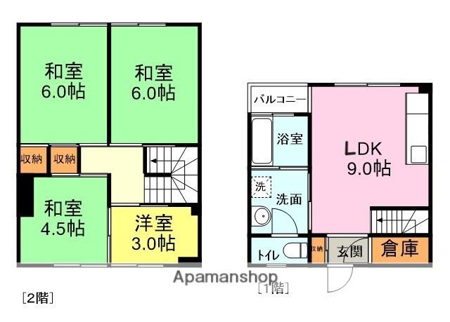 下関コープビル(4DK/5階)の間取り写真
