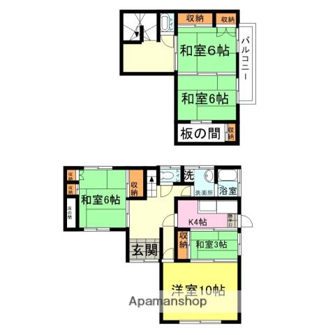 東海道・山陽新幹線 新下関駅 徒歩8分 2階建 築45年(5K)の間取り写真