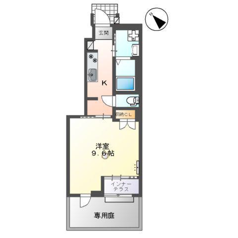 ヴィラ・サンムーン(1K/1階)の間取り写真