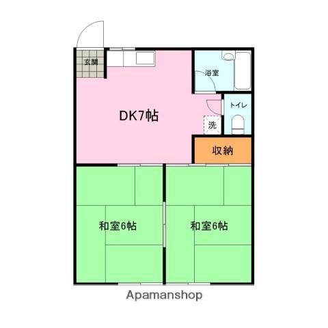 ホワイトハイムT3(2DK/1階)の間取り写真