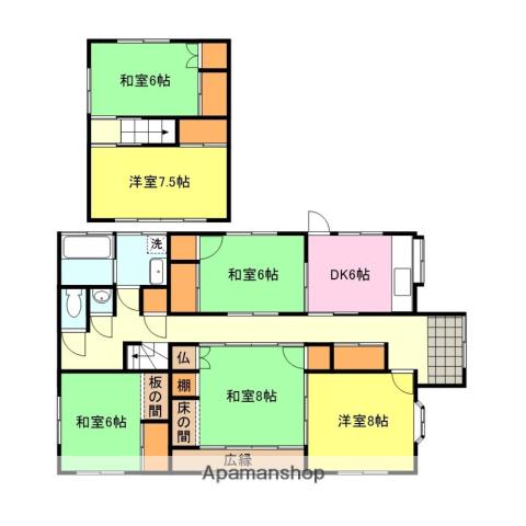山陽本線 幡生駅 徒歩17分 2階建 築42年(6DK)の間取り写真