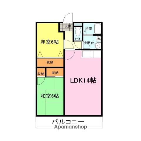 コーポラス・ベアフルートB(2LDK/2階)の間取り写真