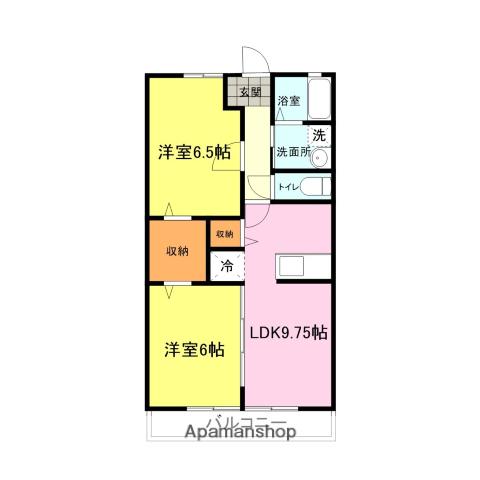 グランコートC(2LDK/1階)の間取り写真