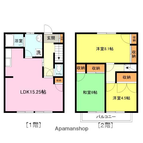 カーサ青山Ｃ棟(3LDK)の間取り写真