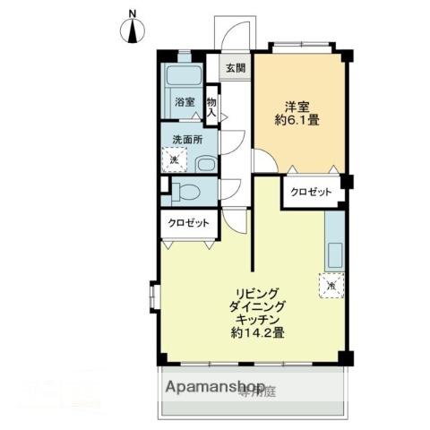 タカラハイツ(1LDK/1階)の間取り写真