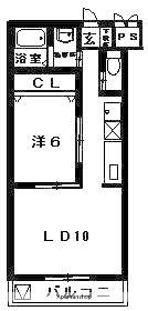 グランドハイツ矢三(1LDK/2階)の間取り写真