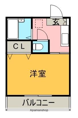 牟岐線 阿波富田駅 徒歩43分 2階建 築26年(1DK/1階)の間取り写真