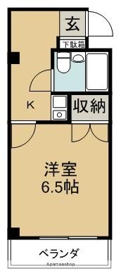 スカイコート佐古(1K/4階)の間取り写真